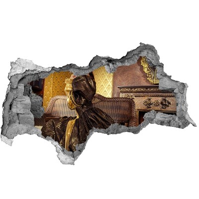 Autocollant à effet 3d trou Une femme en robe élégante dans un intérieur raffiné