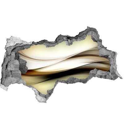 Sticker mural effet trou 3d Paysage abstrait dans un trou dans le mur