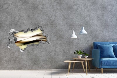 Sticker mural effet trou 3d Paysage abstrait dans un trou dans le mur