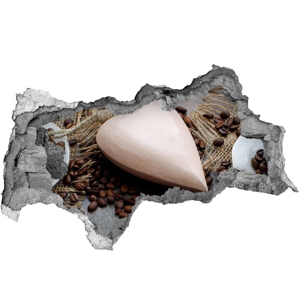 Sticker mural effet trou 3d Une oasis de café dans les ruines