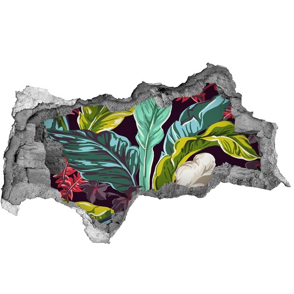 Autocollant mural trou jardin tropical caché