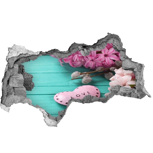 Sticker mural effet trou 3d Un cœur plein d'amour