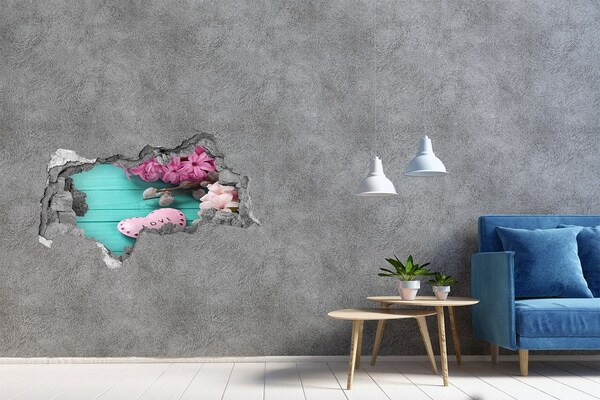 Sticker mural effet trou 3d Un cœur plein d'amour