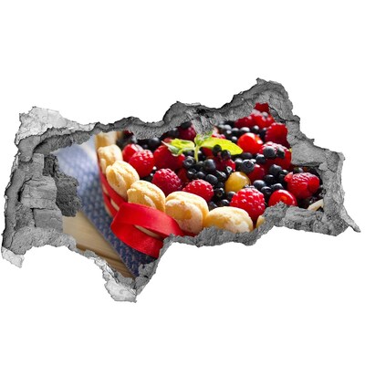 Sticker mural effet trou 3d Gâteau aux fruits Hole in the Wall
