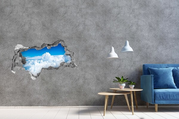 Sticker trou dans le mur Le ciel est plein de nuages