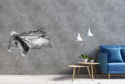 Sticker trou dans le mur Jetée dans un cadre brumeux