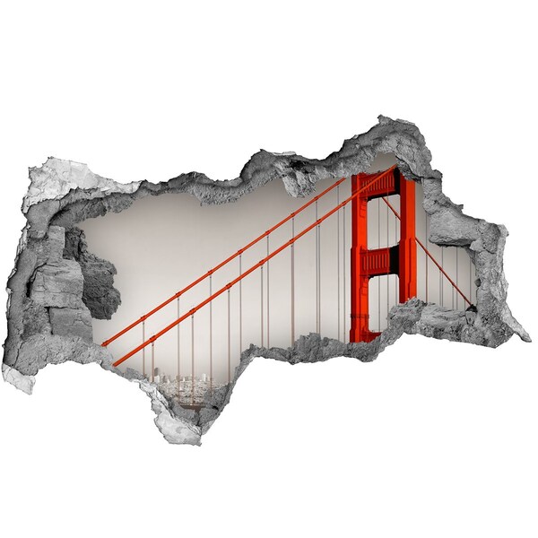 Autocollant à effet 3d trou Le pont du Golden Gate à San Francisco