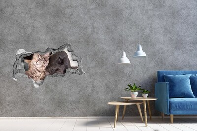 Sticker trou dans le mur Un doux moment d'amitié