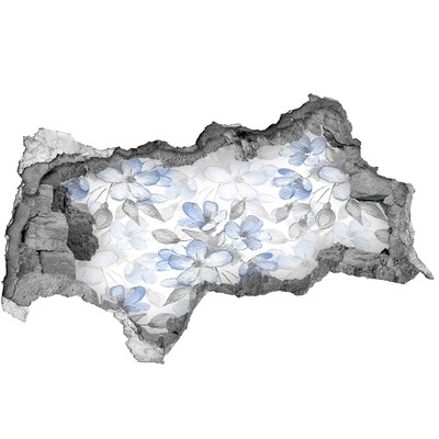 Autocollant mural trou Motif floral à travers un trou dans le mur