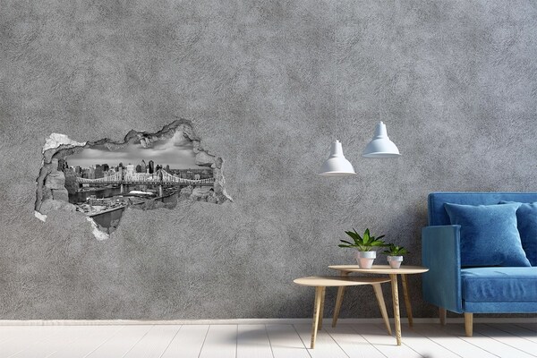 Autocollant à effet 3d trou Pont de New York