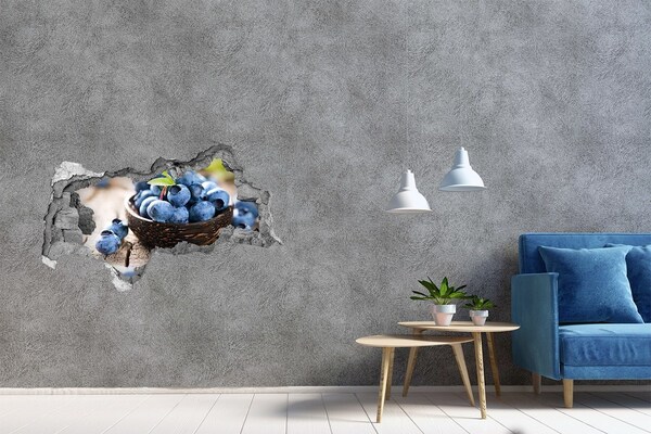 Autocollant mural trou Baies dans un bol en bois