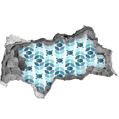 Sticker mural effet trou 3d Motif floral trou dans le mur