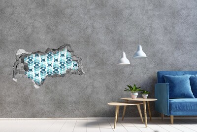 Sticker mural effet trou 3d Nuages vus à vol d'oiseau béton