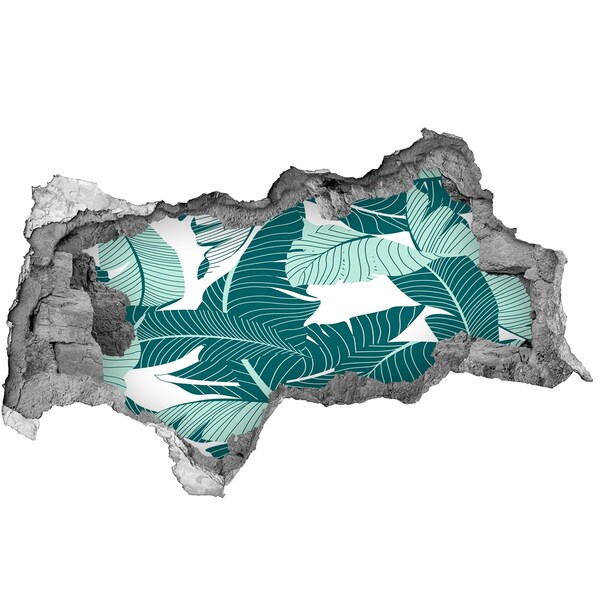 Autocollant mural trou Une oasis tropicale dans un mur en ruine