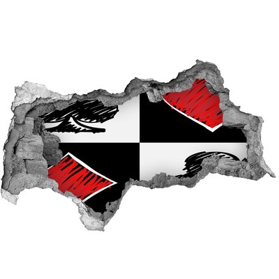 Autocollant à effet 3d trou Mur délabré avec des accents rouges