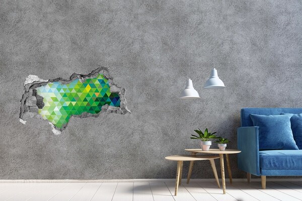 Autocollant à effet 3d trou Paysage verdoyant dans un trou dans le mur