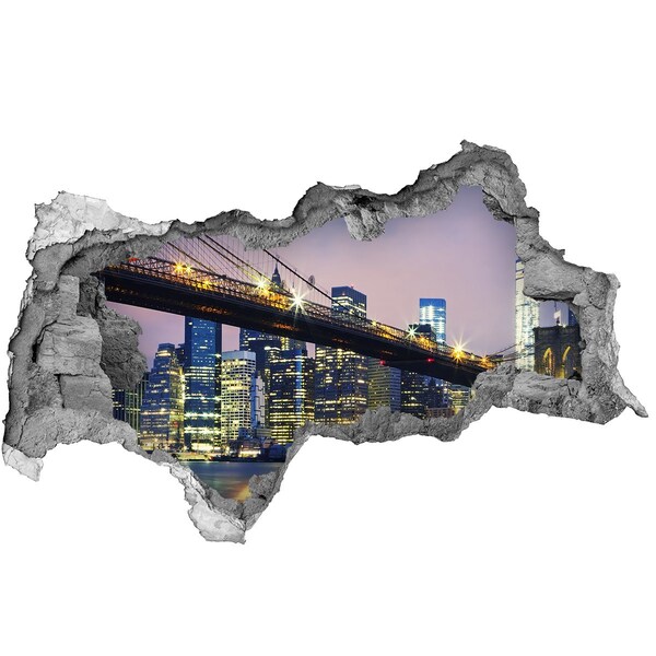 Autocollant mural trou Le pont de Brooklyn la nuit