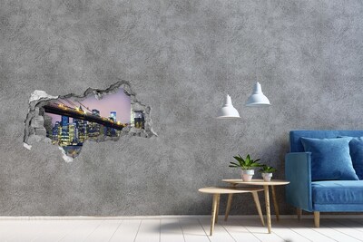 Autocollant mural trou Le pont de Brooklyn la nuit