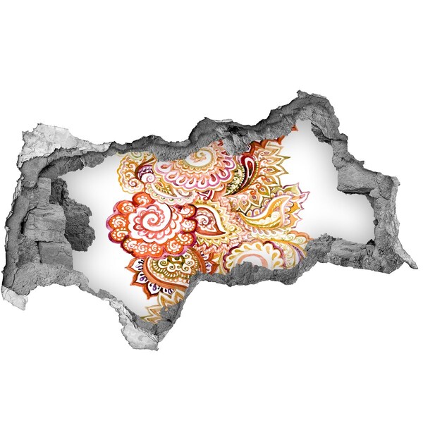 Sticker mural effet trou 3d Motifs colorés sur fond de béton