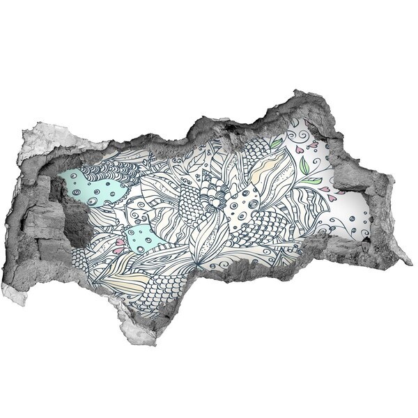 Sticker trou dans le mur Le monde coloré de la nature