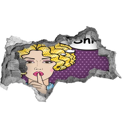 Autocollant à effet 3d trou Une femme au sourire mystérieux