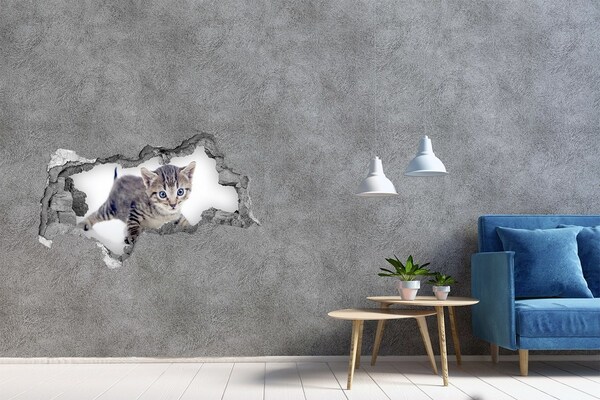 Sticker trou dans le mur Chaton dans un trou dans le mur