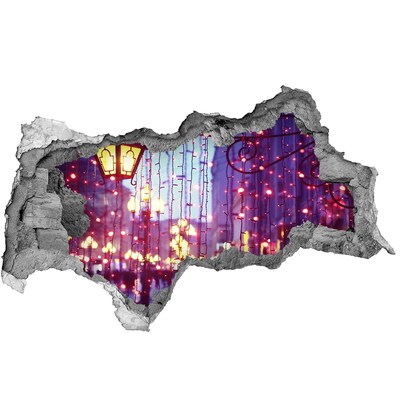 Sticker trou dans le mur Illuminations de Noël en ville