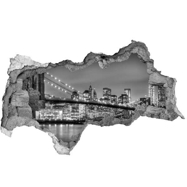 Autocollant mural trou La silhouette de New York en monochrome