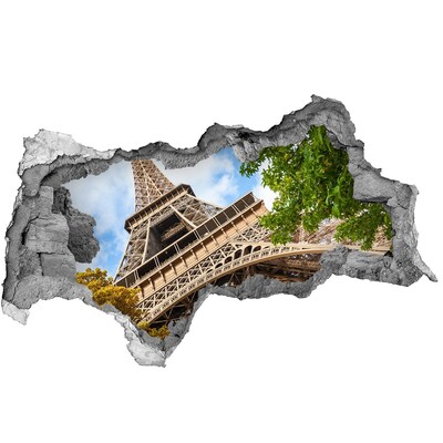 Autocollant à effet 3d trou La tour Eiffel à Paris