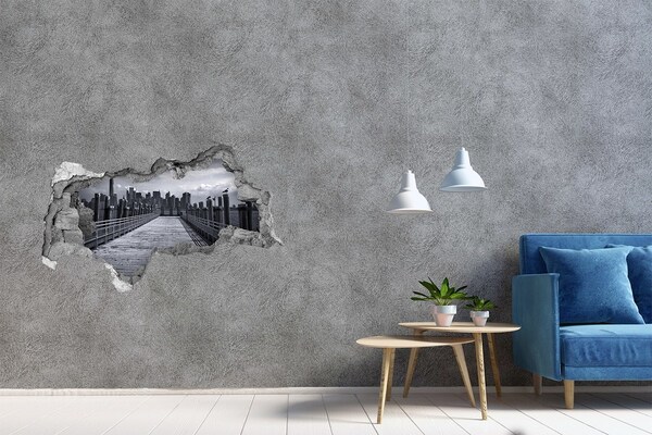 Autocollant mural trou Vue de la ville depuis la jetée