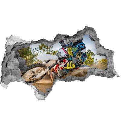 Autocollant mural trou Motocross en action