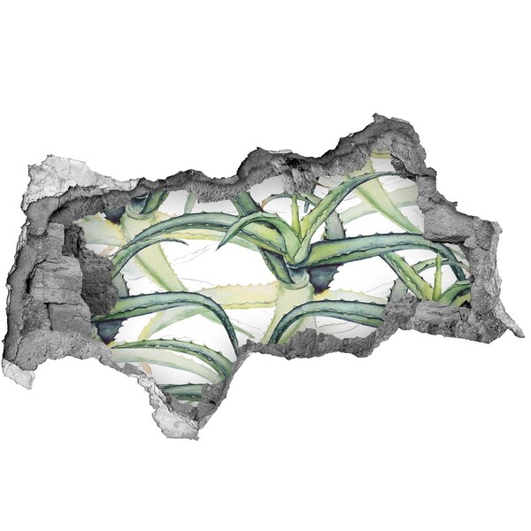 Autocollant à effet 3d trou Une oasis de verdure en béton