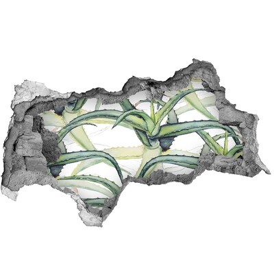 Autocollant à effet 3d trou Une oasis de verdure en béton