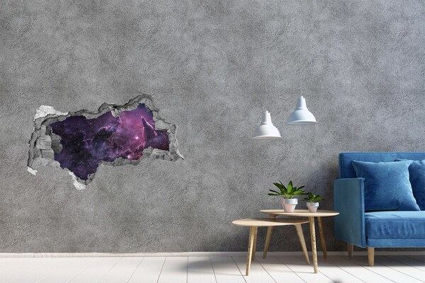 Sticker mural effet trou 3d Espace cosmique