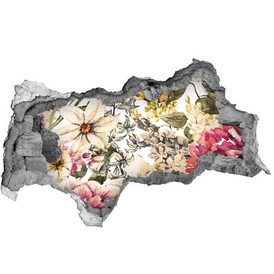 Sticker trou dans le mur Jardin fleuri derrière le mur