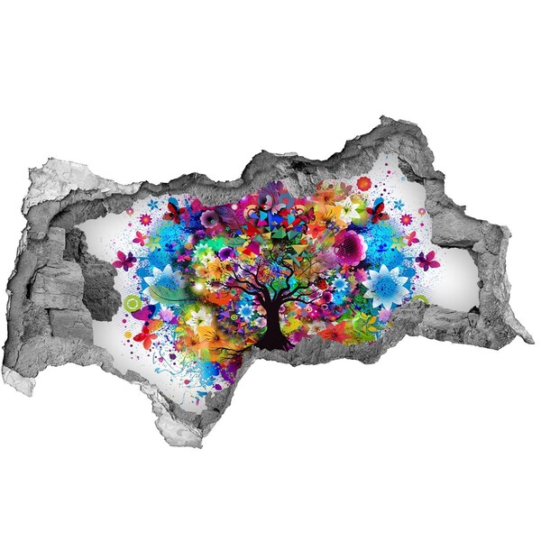 Sticker trou dans le mur Arbre de vie coloré