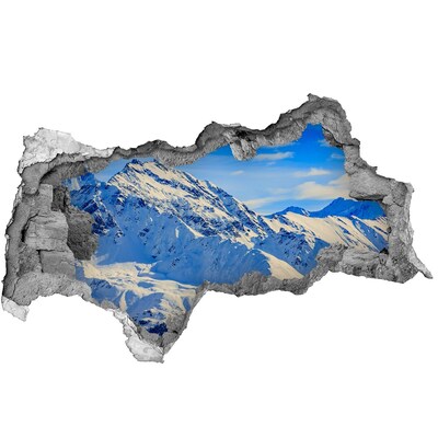 Autocollant à effet 3d trou paysage de montagne hivernal