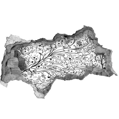 Sticker trou dans le mur Motif floral sur le mur