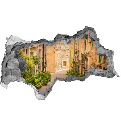 Autocollant à effet 3d trou Une rue charmante de la ville