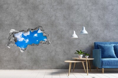 Autocollant mural trou Ciel bleu avec des nuages