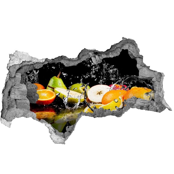 Sticker mural effet trou 3d Un petit paradis fruité caché dans un mur