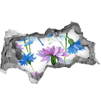 Autocollant à effet 3d trou Peinture murale florale Hole in the Wall