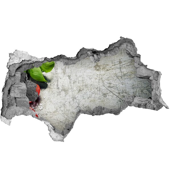 Autocollant à effet 3d trou Un mur en ruine avec vue sur le ciel