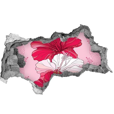 Sticker trou dans le mur Une explosion florale de couleurs