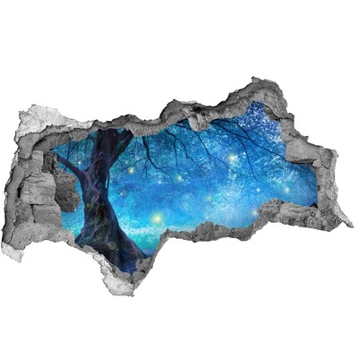 Autocollant à effet 3d trou Forêt magique au clair de lune