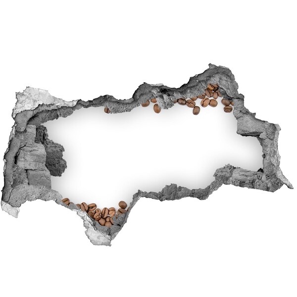 Sticker trou dans le mur Mur de grains de café brisé