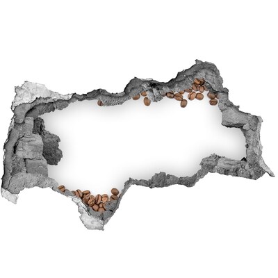 Sticker trou dans le mur Mur de grains de café brisé