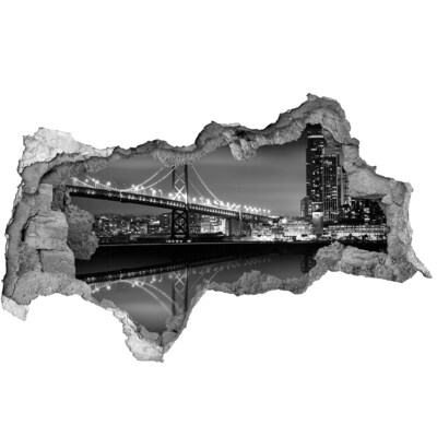 Sticker trou dans le mur Le Golden Gate Bridge la nuit