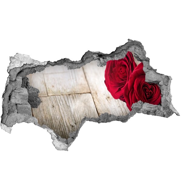 Autocollant mural trou Roses en béton