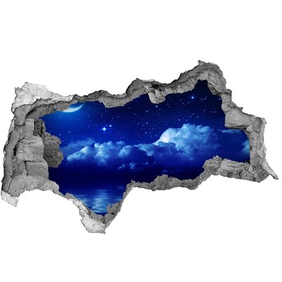 Autocollant à effet 3d trou Ciel nocturne au-dessus de l'océan